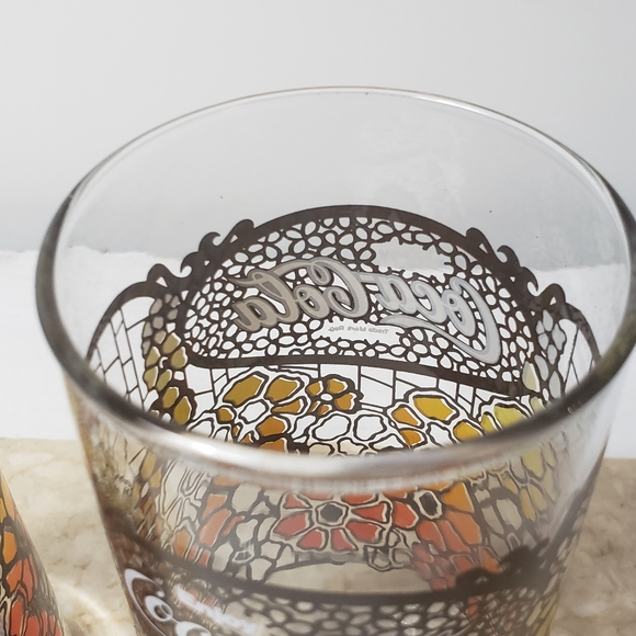 Two Vintage coca cola retro flower glasses - Picture 4 of 7
